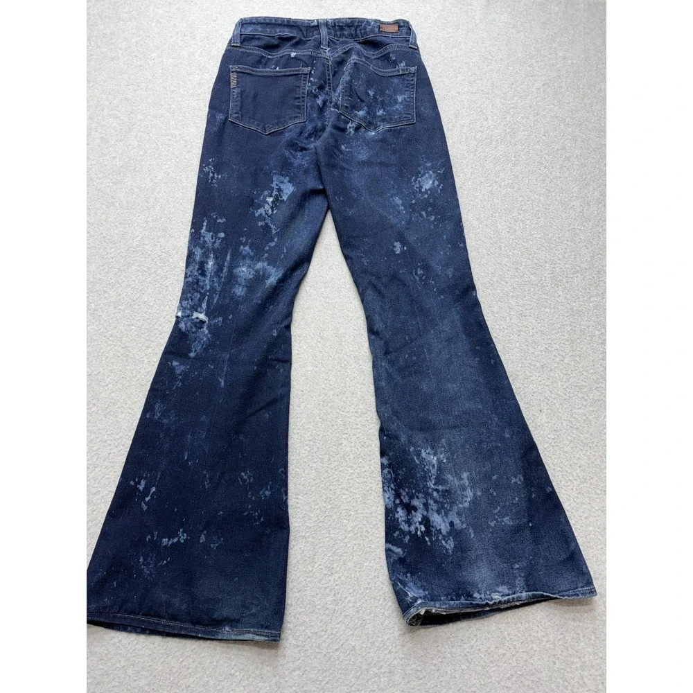 Paige High Rise Bell Canyon Jeans Womens 26x29.5 Dark Wash Flare Stretch Denim